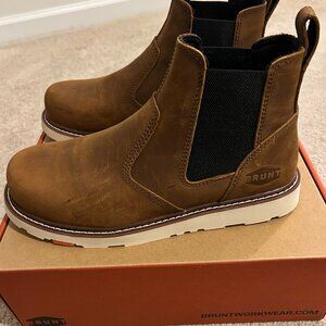 BRUNT - Men's Size 10.5 - Brown 6" Slip-On Comp Toe Work Boot
